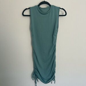 Sleeveless Teal Ruched Dress